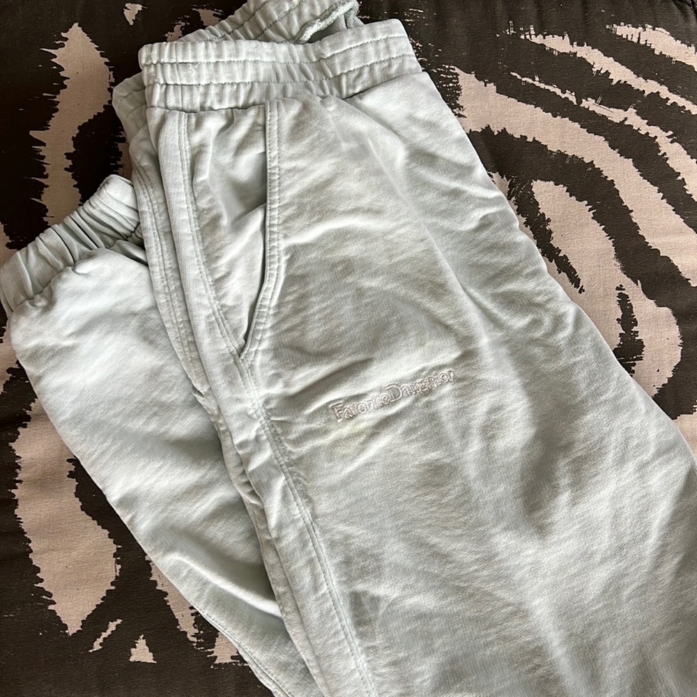 Favorite Daughter Mint Green Sweatpants w Banded Ankles and Pockets